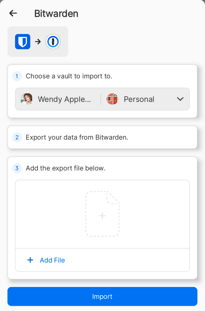 how to migrate from bitwarden to 1password enterprise